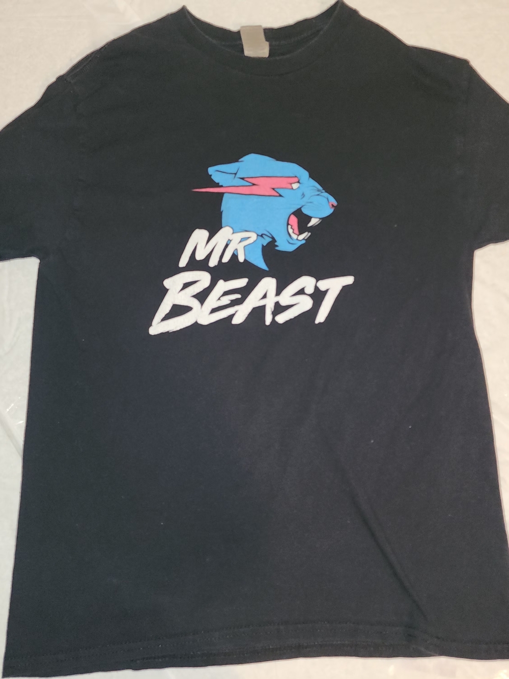 Me Beast Black Graphic Tee with Blue Logo